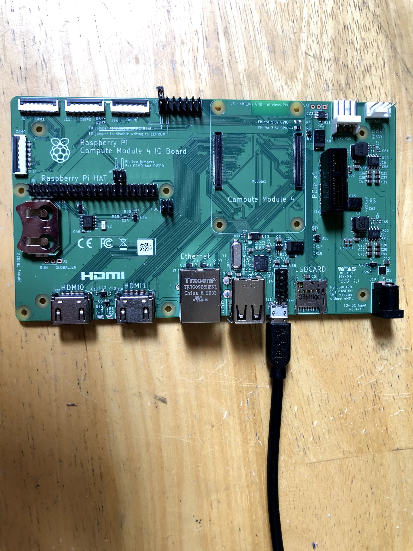 CM4 Module Illustrating J2 jumper for disabling eMMC boot